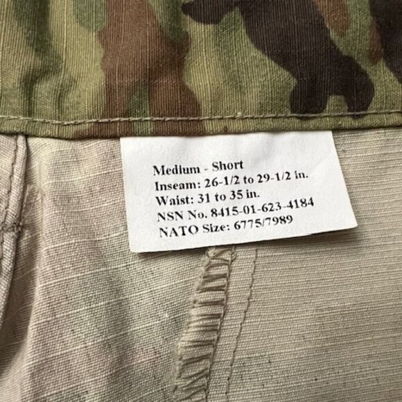 Insect Shield Army Combat Uniform Trousers Camo Cargo Pants Size Medium Short - Picture 5 of 6